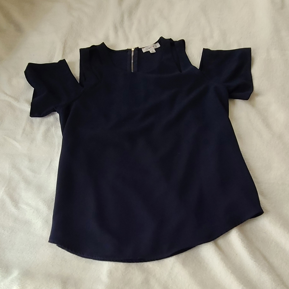 Mine small navy blue business blouse